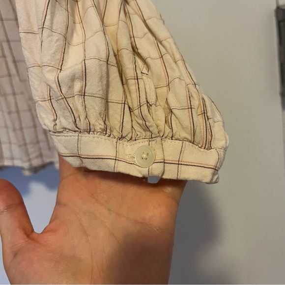 Madewell Balloon Sleeve Peasant Top in Cream and Tan, XXS - Picture 9 of 9